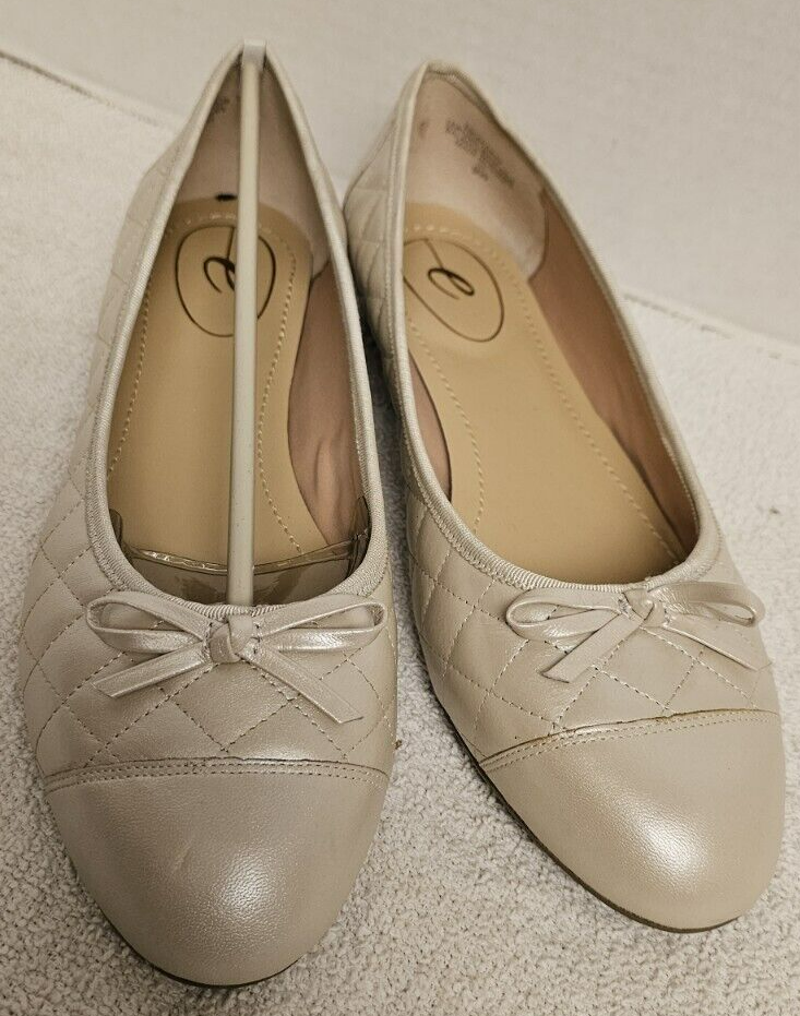 Vintage easy spirit shoes Flats Pearl size W Leather