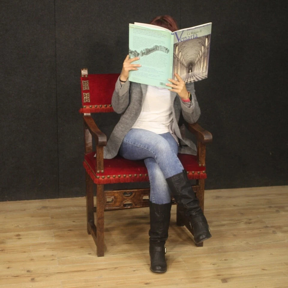 Антикварная мебель для кресла из орехового дерева 800 стульев для гостиной 19 века - Изображение 2 из 4