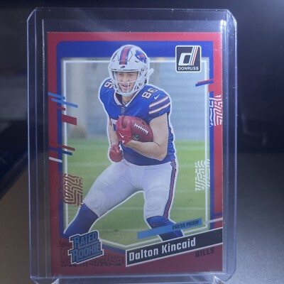 2023 Donruss Dalton Kincaid Rated Rookie Red Press Proof RC Color Match Bills