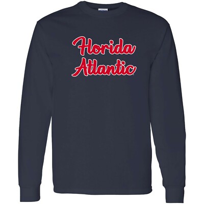 Florida Atlantic Owls Basic Script Long Sleeve T-Shirt - Navy