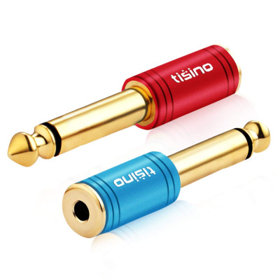1/4 Mono to 3.5Mm Stereo Adapter, Gold Plated 6.35Mm TS Male Plug to 1/8 Inch TR