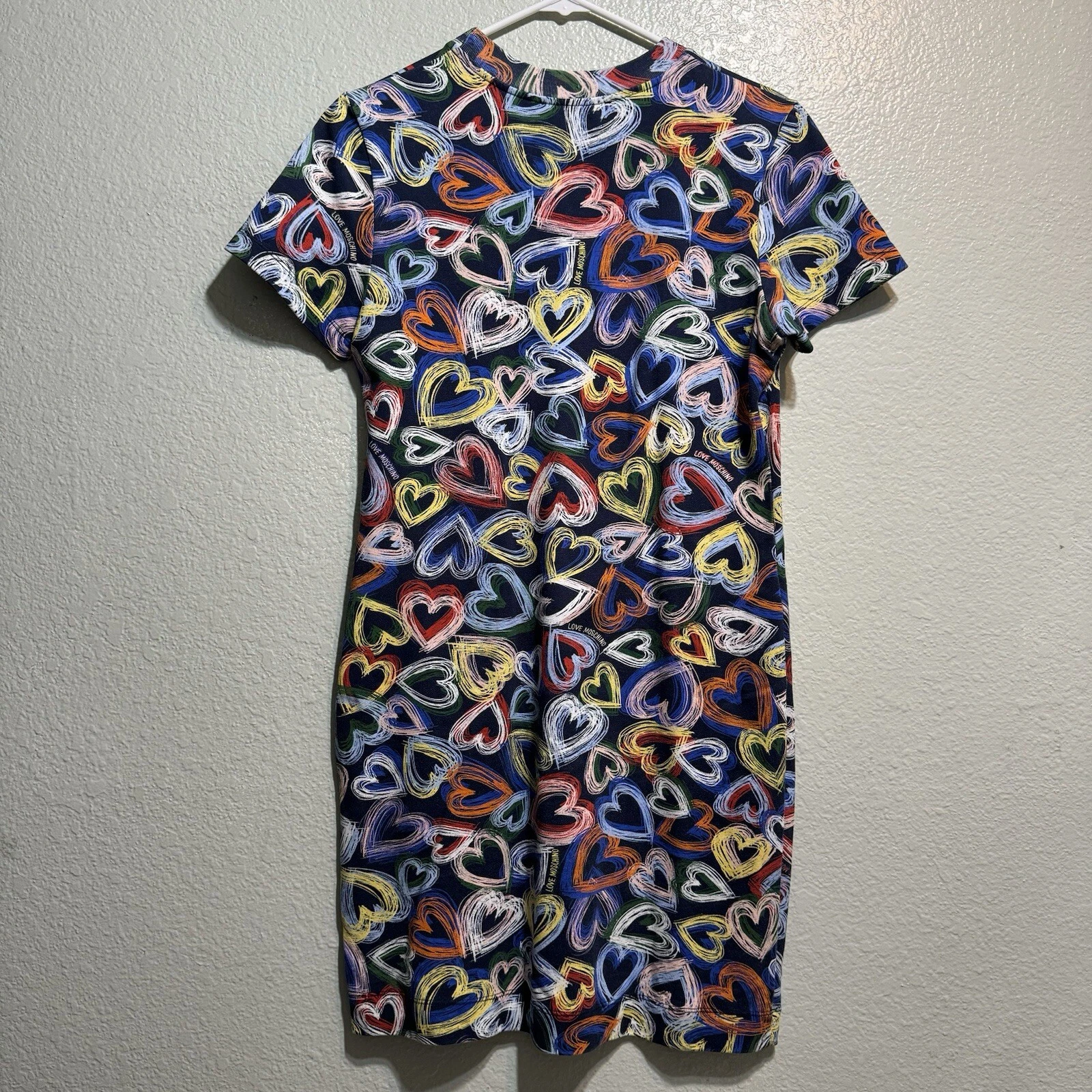 Abito a maglietta Love Moschino Neon Hearts cotone taglia 6