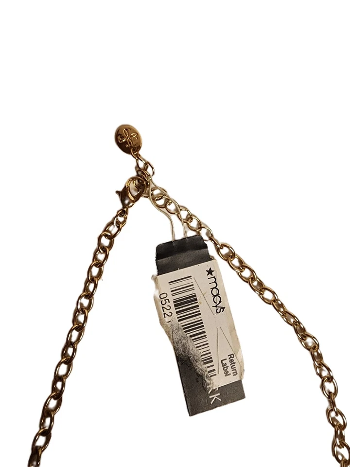 Collar babero acrílico Macy's vintage nuevo con etiquetas óxido naranja dorado brillante Foto 3 de 3