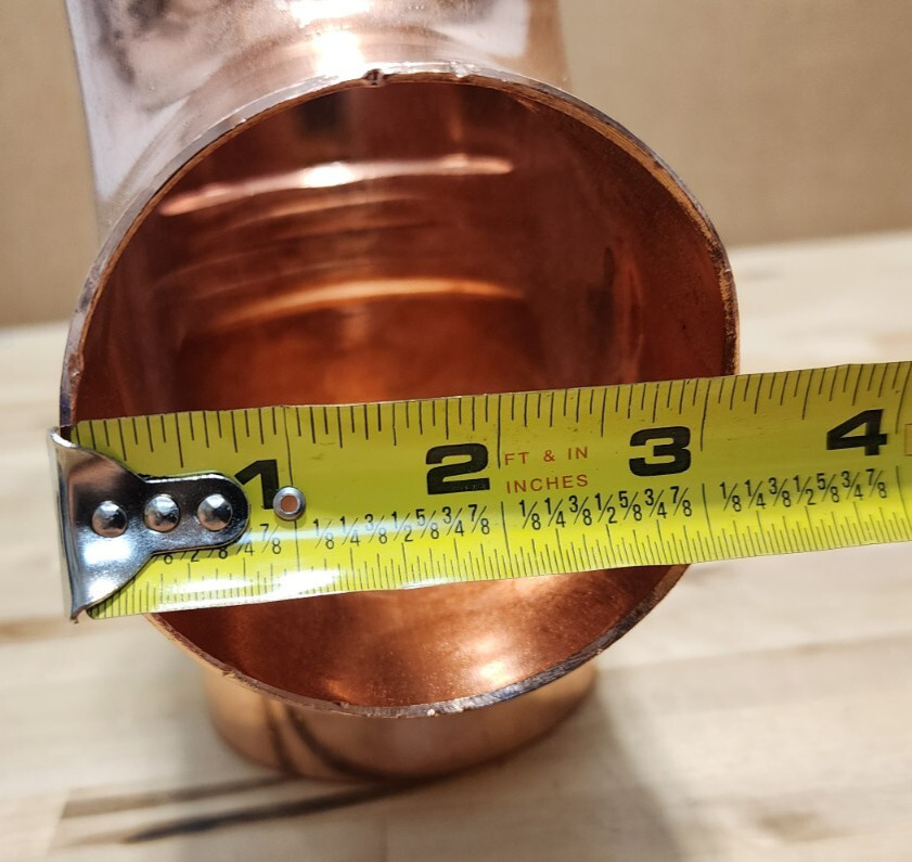 NIBCO 611 9611 3 1/8" OD 3" Copper Tee CxCxC Wrot Pressure Fitting W-40152