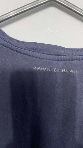 Men’s Armani Exchange T Shirt Size Large Navy Blue - Picture 5 of 5