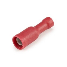 Vinyl Insulated Red Female Bullet Connector 22-18 Gauge .156 Tab - 100 Pack