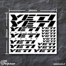 Yeti set adesivi nero opaco | set adesivi bici eBike BMX MTB eMTB telaio