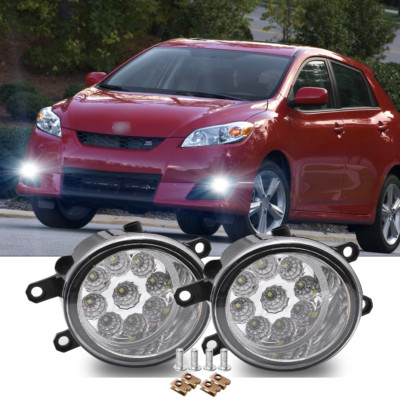 Pair LED Bumper Fog Lights Driving Lamps 6000K For 2009-2012 Toyota Matrix