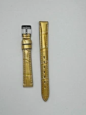 12mm Yellow Genuine Leather Watch Band - USA