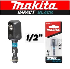 Makita Socket Adapter Impact Black 1/4" Hex to 1/2" inch Square for Nut Setter