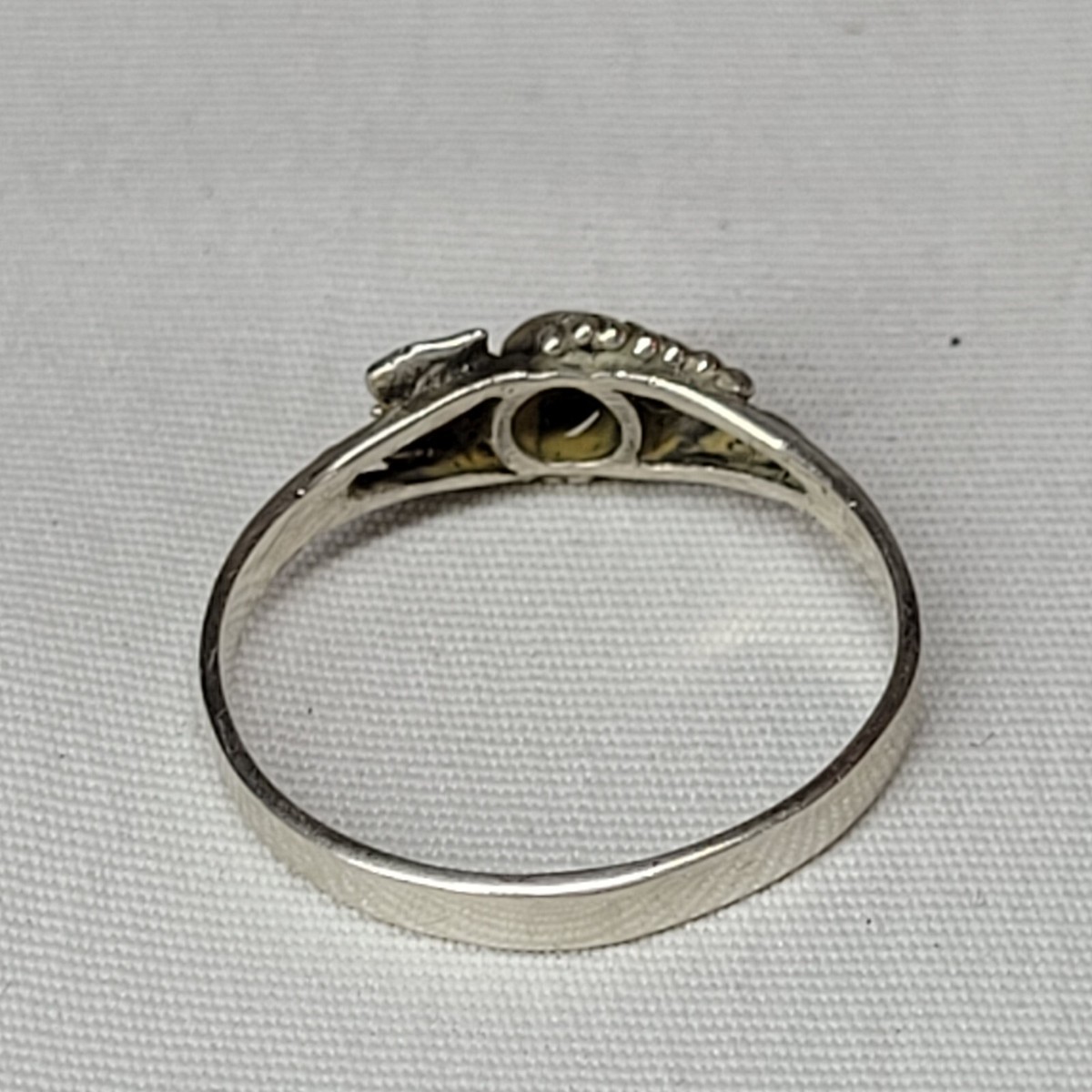 Bague Ancienne En Argent Massif 925 – Malachite – Taille 57 – Style Rétro