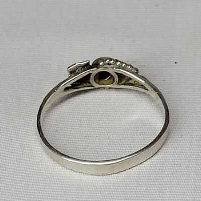 Bague Ancienne En Argent Massif 925 Avec Turquoise - Taille 53 - Style Vintage