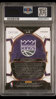 2022-23 Panini Select - Concourse Keegan Murray #81 White Prizm