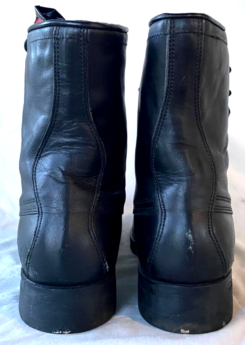 VTG 1982..ADDISON .BLACK..LEATHER..COMBAT..MILITARY..BOOTS..STEEL