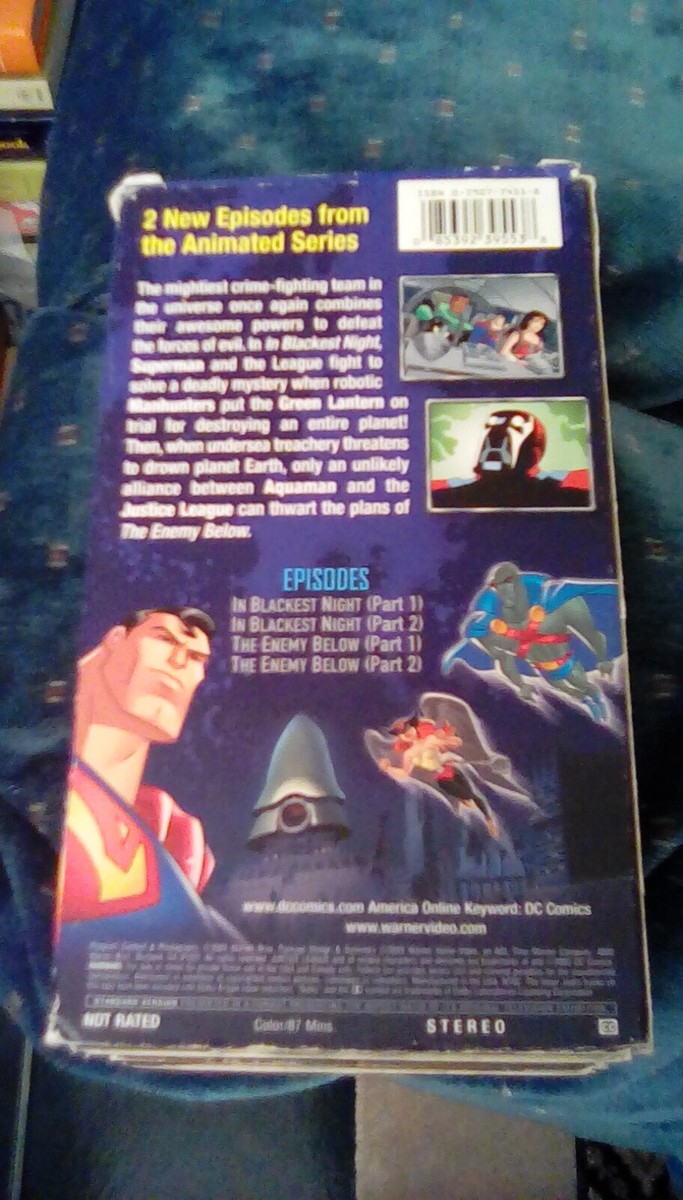 Justice League Justice on Trial 2003 VHS Aquaman Flash Hawkgirl Green  Lantern