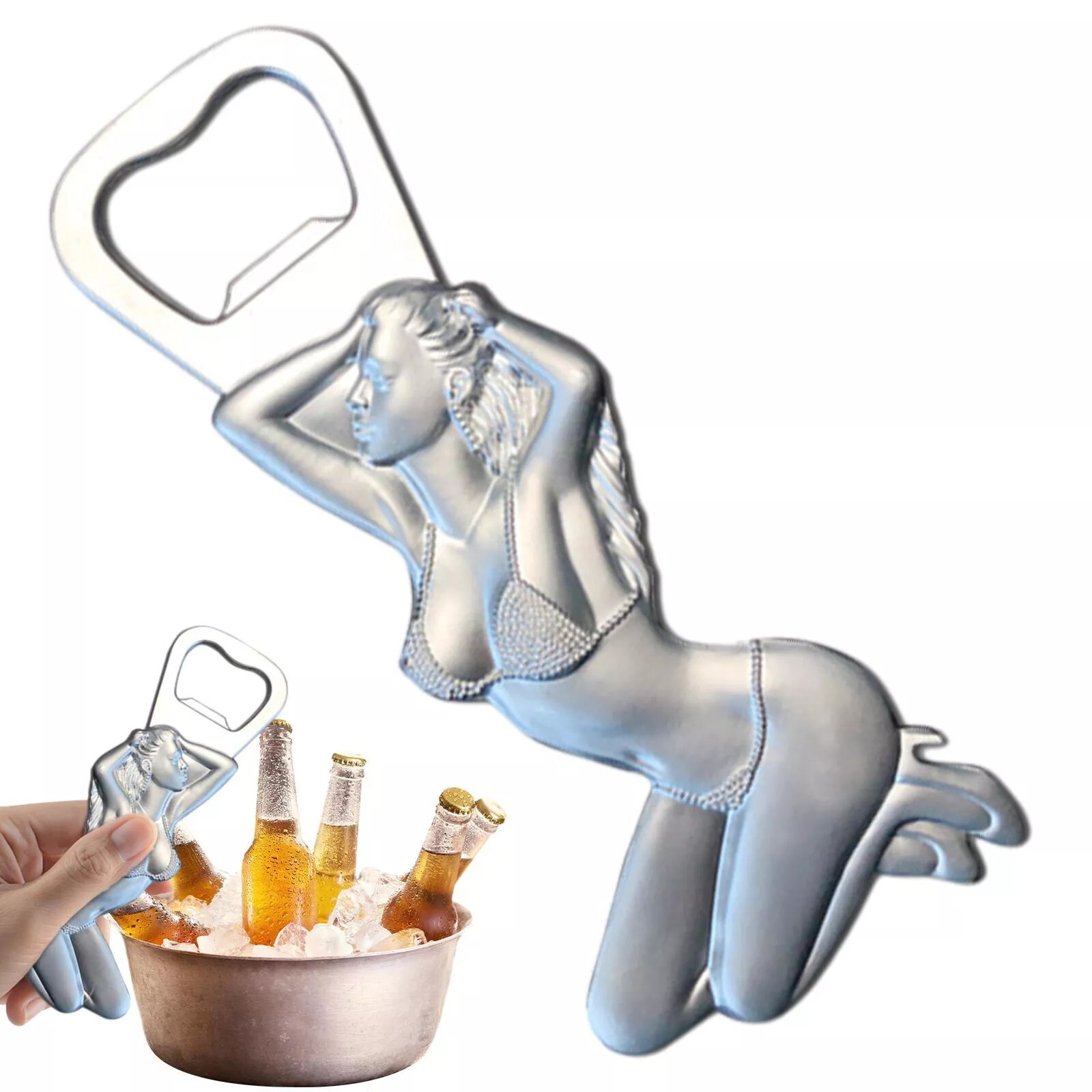 Bikini Girl Metal Magnetic Bottle Opener for Beer Soda Cap Bar Kitchen Accessory-image