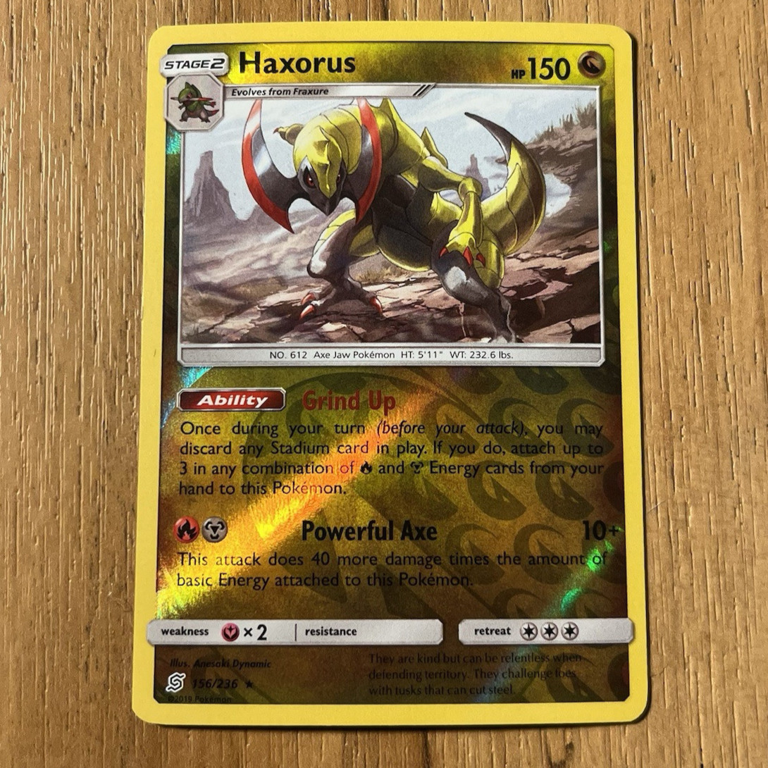 Haxorus 156/236 Unified Minds Reverse Holo Pokemon Card NM