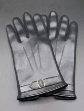 Vintage Fashion Women's Black Dress Gloves With Buckle Accent Lined Japan