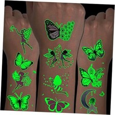 Luminous Butterfly Tattoos for Kids - 14 Sheets Glow in The Dark Butterfly