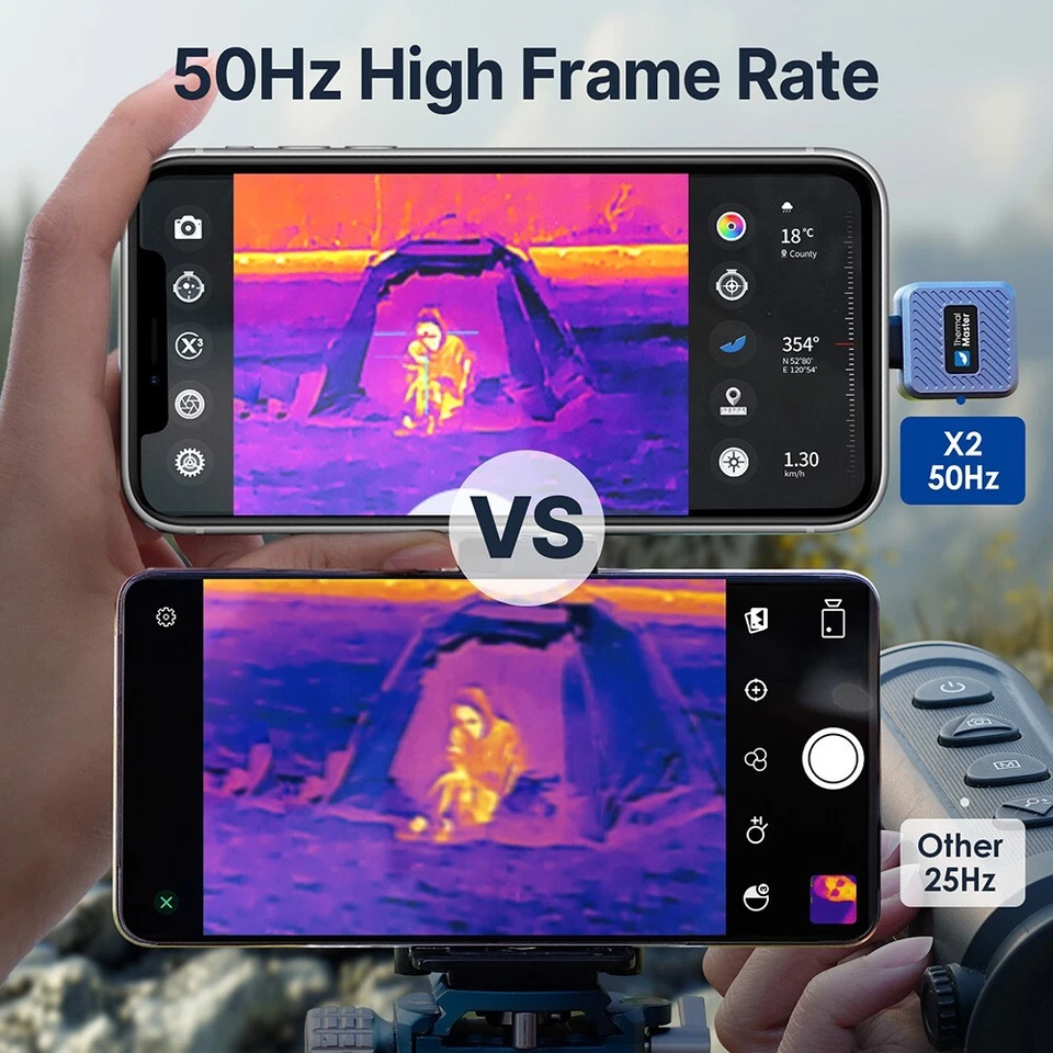 984 Yards X2 Thermal Monocular for Hunting Night Vision Binocular 50Hz 15x Zoom - Image 3 of 4