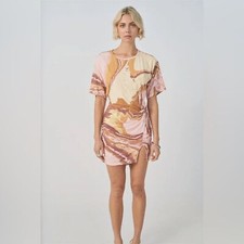 NWT Sovere Molten Cotton Mini Dress in Pink Brown Size Small
