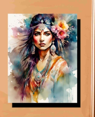 #ad #ad Apache Indian Maiden Art Canvas Wrapped Oil Painting 16 x 20 ready To Hang $59.95