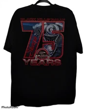 Hot Leathers Black Hills Classic Motorcycle Rally 2015 75 Years T Shirt Size XL