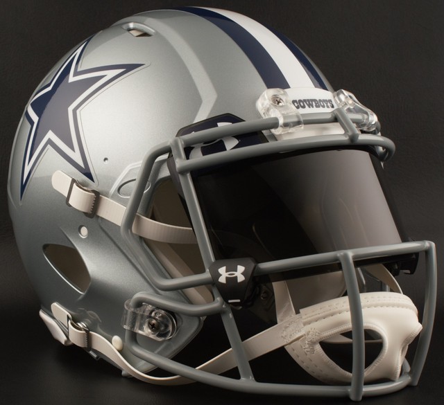DALLAS COWBOYS NFL Football Helmet with BLACKTINT Visor / Eye Shield