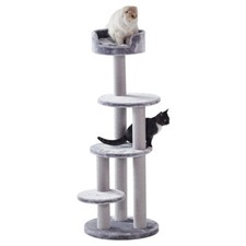 Nobby Kratzbaum Classic Mela grau 126 cm für Katzen Ø 50 cm Sisalstamm 9 cm