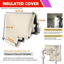 Insulated Pouch for Backflow Preventer Cover(5°F),Block Liquid, Sun-ray, Heat