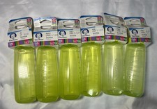 6 Gerber First Essentials Baby Bottles 9oz Green Medium Flow Latex Nipple New