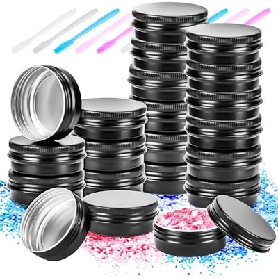 MotBach 16 Pack 0.5oz Aluminum Tin Jars, Containers for Lotions, Balms, Spices