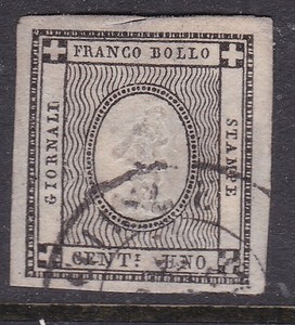 SARDINIA ^^^BOB # P1  RARER   used IMPERF  CLASSIC   hcv@dco3424sard