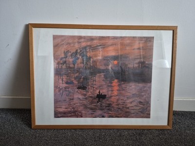 Claude Monet Impression Sonnenaufgang Druck gerahmt 29'' x 21''