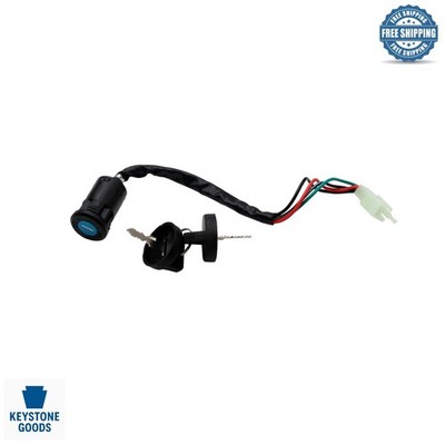 4-Wire Ignition Switch for Quad ATV & Scooter - Male Plug, On-Off, 2 Keys