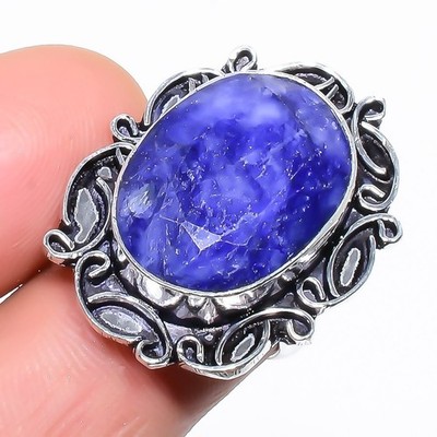 Blue Sapphire Sister Band Unique Ring Jewelry 925 Sterling Silver Size 6.5 m386