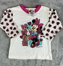 Vintage 90s Minnie Mouse Girls Long Sleeve T Shirt Size 4T Mickey Allison MFG