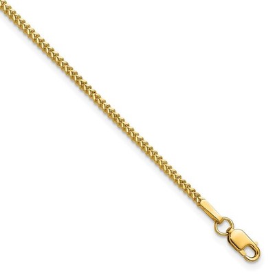 14K 7 Zoll 1,3 mm Franco mit Karabinerverschluss Armband Kette Halskette Herren Damen