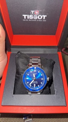 Tissot Seastar Powermatic 80 Blue Dial Diver Watch with Extra Bands