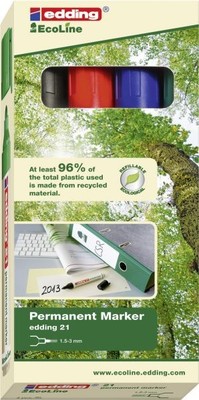 edding Permanentmarker e-21/4 Eco Line 4er Set 1,5 - 3 mm  Kinderbasteln