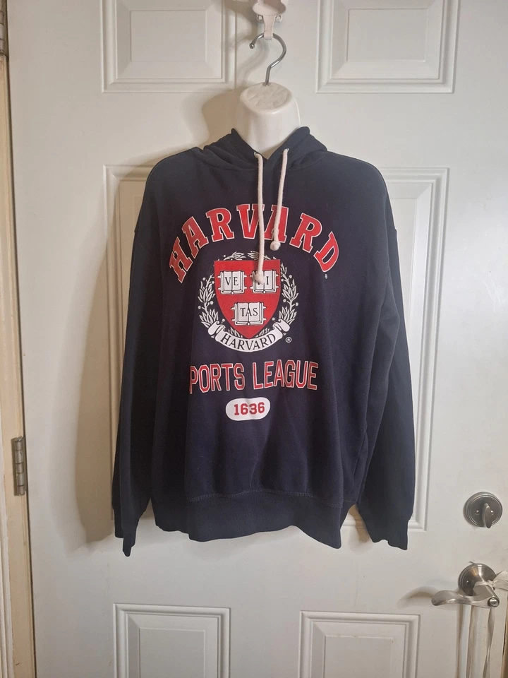 Sudadera con capucha unisex Harvard Sports League azul marino de H&M talla pequeña Foto 3 de 4
