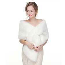 Women's Faux Fur Shawl Wrap for Wedding Bridal Evening Party Formal Wear