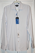 NAUTICA SLIM FIT PERFORMANCE WHITE/BLACK/BLUE GEO PRINT SZ M NWT RETAIL 79