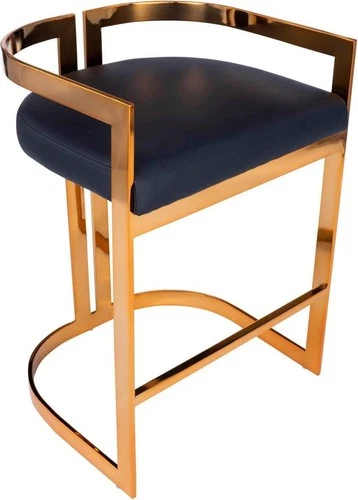 Join the Luxury Trend: Gold and Black Clarence Counter Stool - Picture 1 of 5