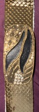 Vintage Gold Scale Elastic Belt with Floral Buckle 80's Statement