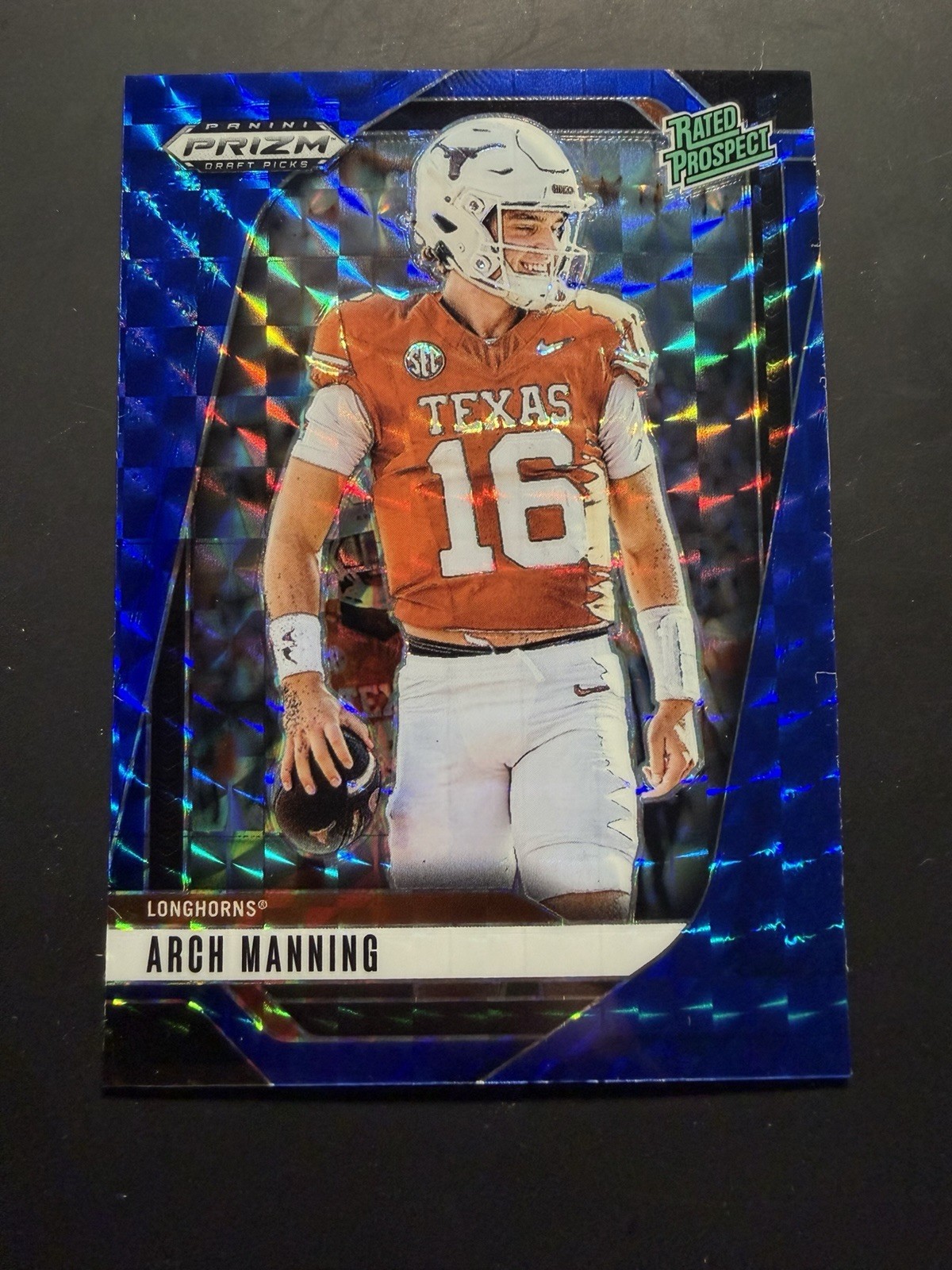 2025 Arch Manning Panini Prizm Draft Picks Rated Prospect Blue Finite /89 #166