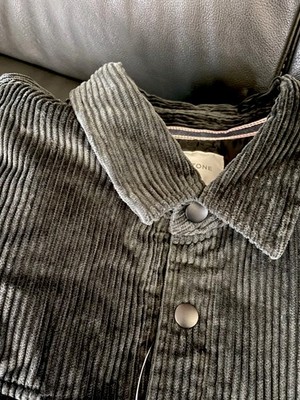 Sun+Stone Corduroy Shirt Jacket NWT XXL 2XL Black Snap Front 4 Pockets Retail$75