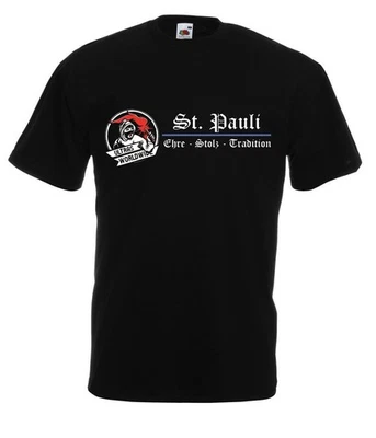 St. Pauli Ehre Stolz Stadt City Ultras Fans schwarze T-Shirt  -N/500-SW - Bild 1 von 2