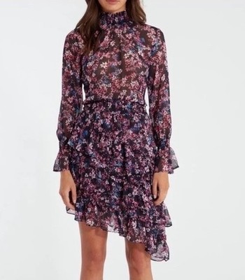 Misa Savannah Floral Tiered Ruffle Dress size Small