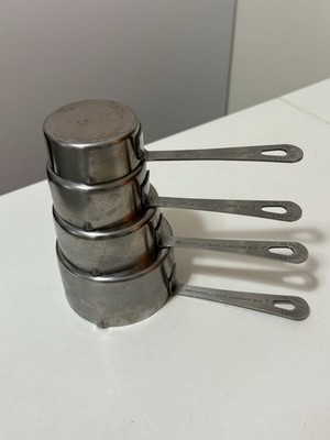 Amco 864 Set of 4 Measuring Cups 1/4 1/3 1/2 1 Cup 18/8 Stainless Steel
